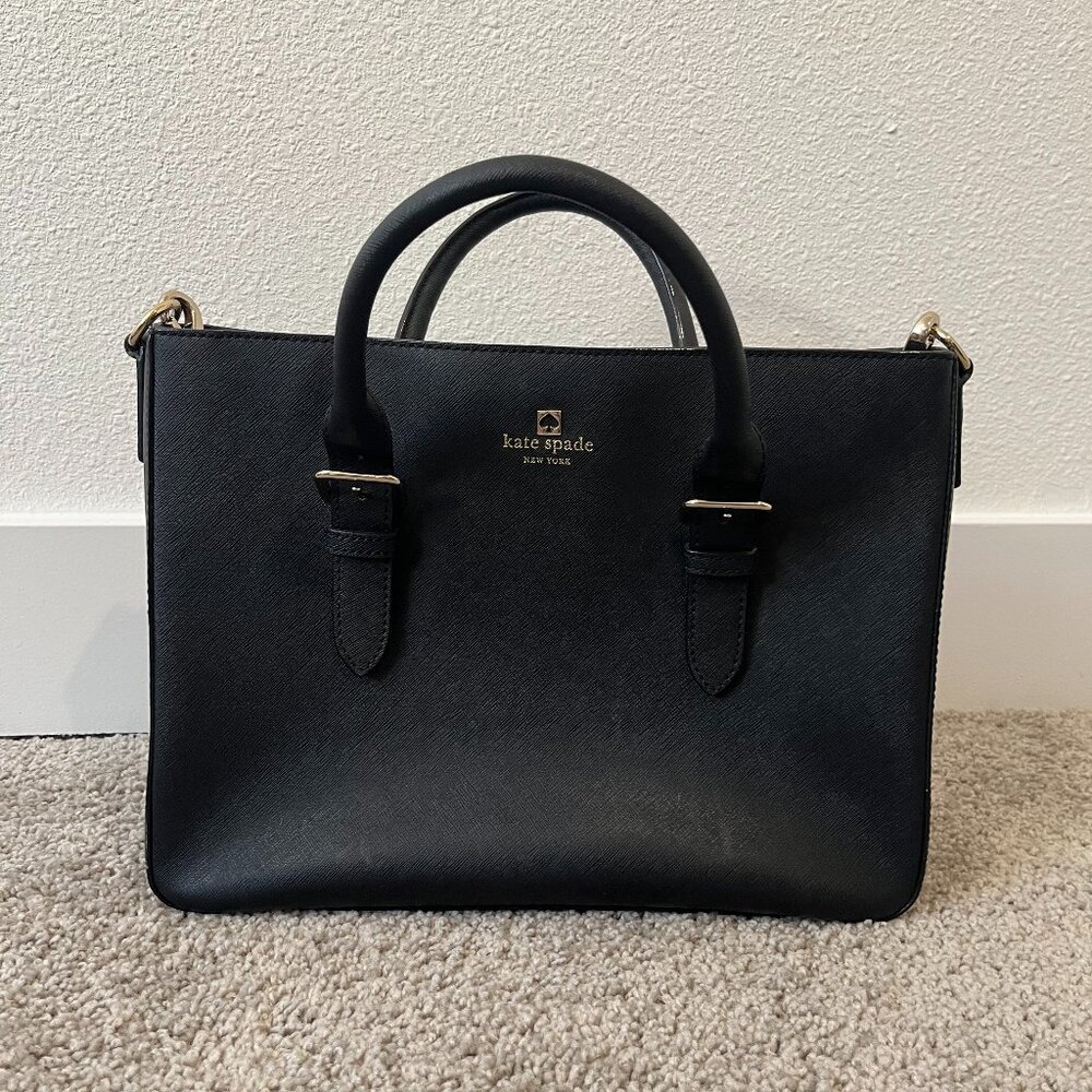 Kate Spade Black Saffiano Leather Satchel Crossbody